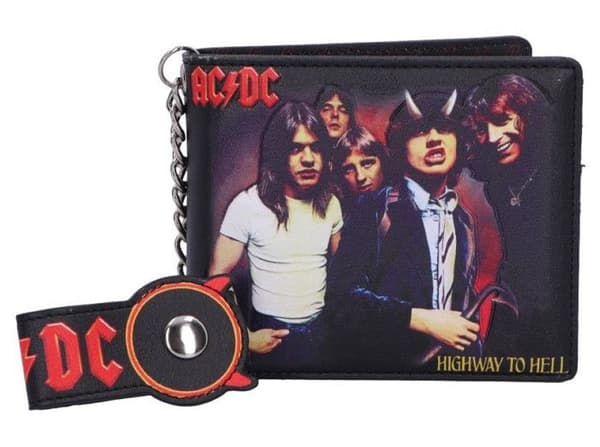 portfölj ACDC highway to hell simil läder hårdrock grupp