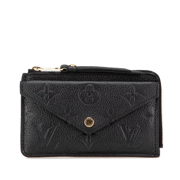 Pre-owned Louis Vuitton Monogram Empreinte Recto Verso Card Holder Black