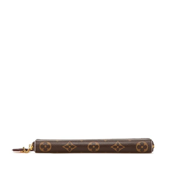 Pre-owned Louis Vuitton Monogram Bloom Flower Clemence Wallet Brown