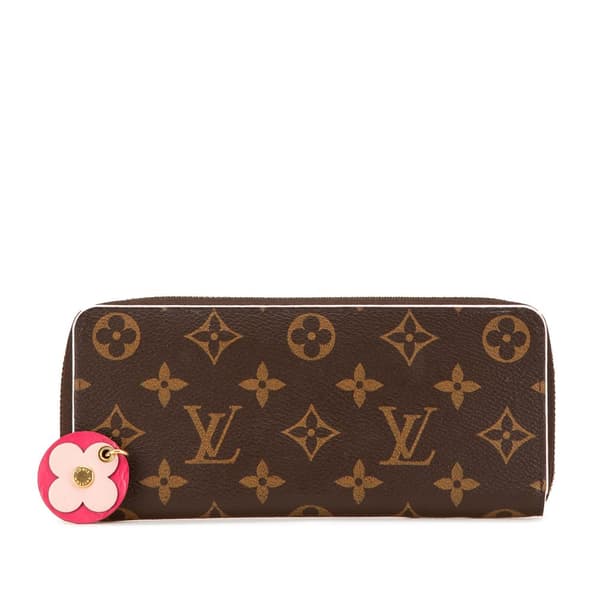 Pre-owned Louis Vuitton Monogram Bloom Flower Clemence Wallet Brown