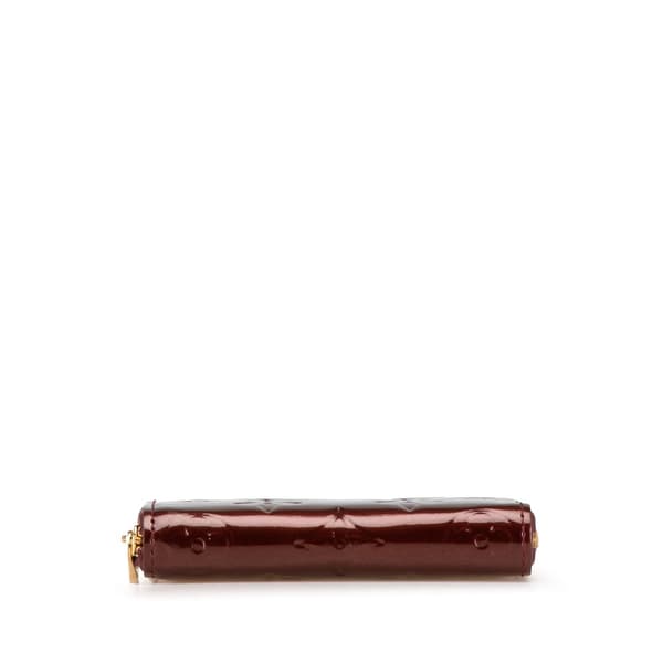 Pre-owned Louis Vuitton Monogram Vernis Zippy Coin Purse Red