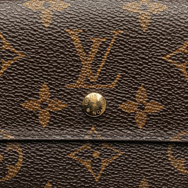 Pre-owned Louis Vuitton Monogram Portefeuille Elise Wallet Brown
