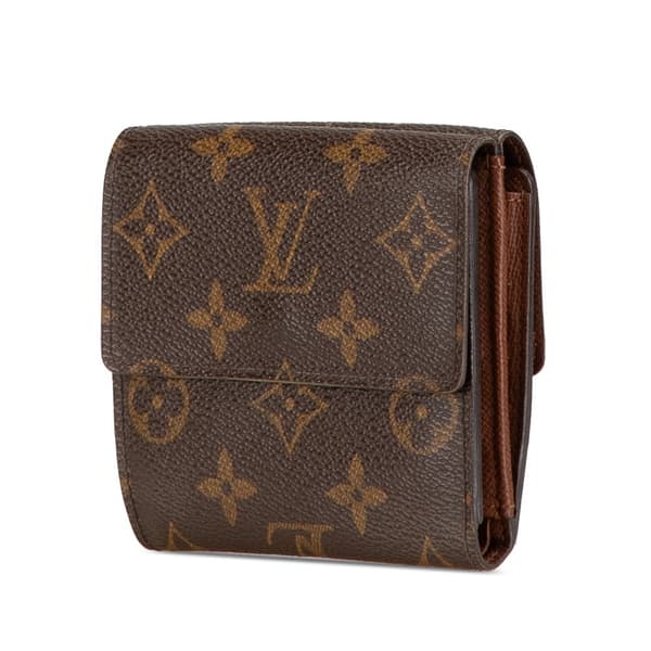Pre-owned Louis Vuitton Monogram Portefeuille Elise Wallet Brown