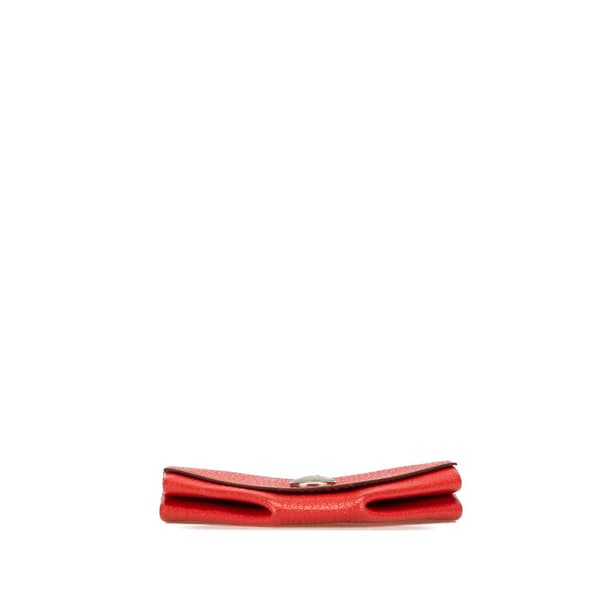 Pre-owned Hermès Chevre Le Vin Quatre Coin Purse Red
