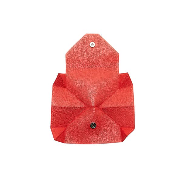 Pre-owned Hermès Chevre Le Vin Quatre Coin Purse Red