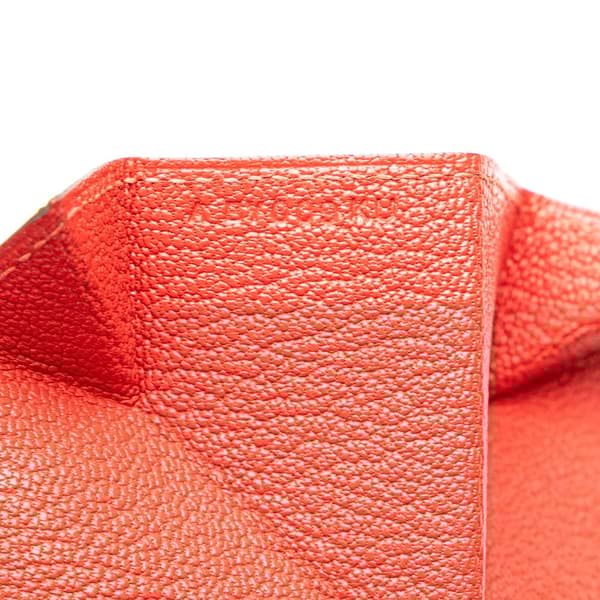 Pre-owned Hermès Chevre Le Vin Quatre Coin Purse Red