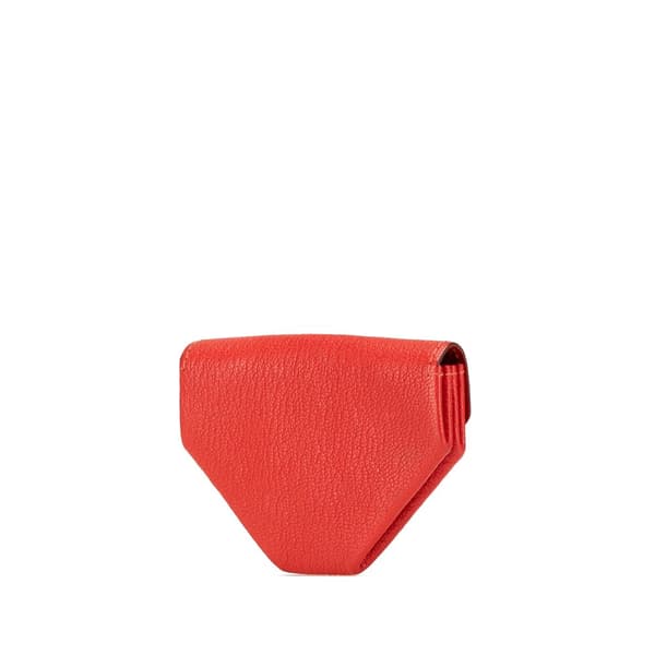 Pre-owned Hermès Chevre Le Vin Quatre Coin Purse Red