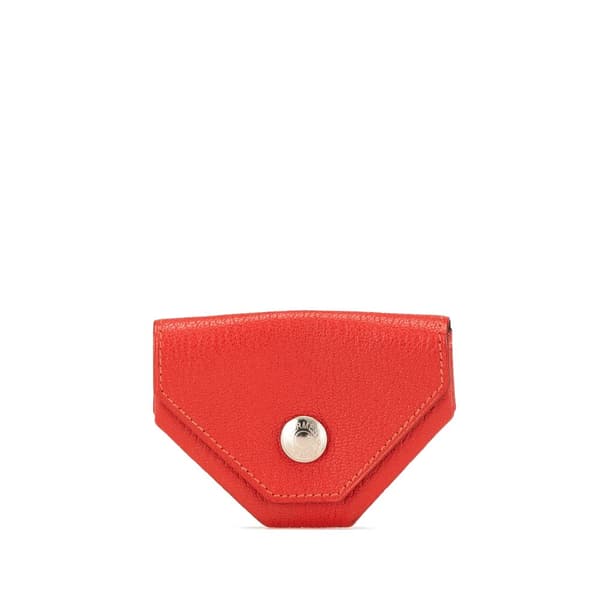 Pre-owned Hermès Chevre Le Vin Quatre Coin Purse Red