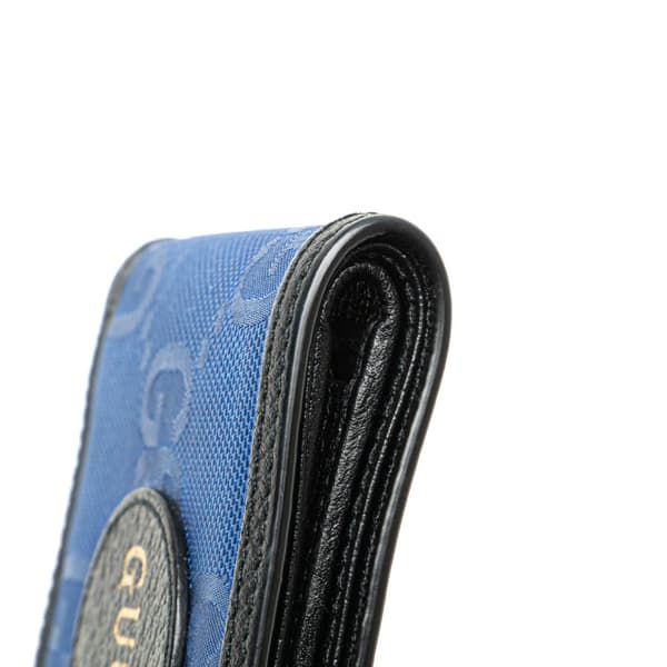 Pre-owned Gucci GG Nylon Off the Grid Compact Wallet Blue