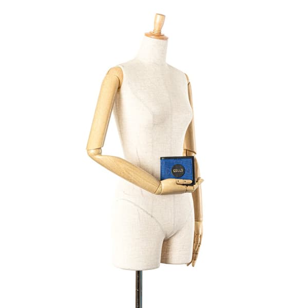 Pre-owned Gucci GG Nylon Off the Grid Compact Wallet Blue
