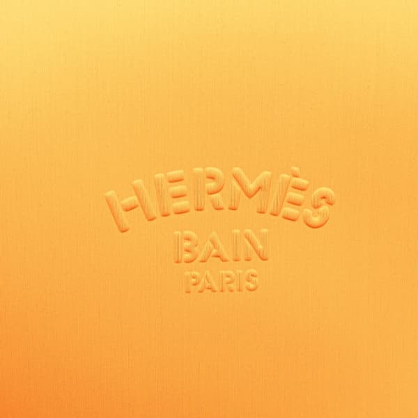 Pre-owned Hermès Large Neoprene Neobain Case Orange