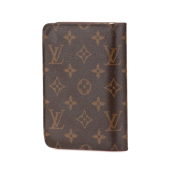 Pre-owned Louis Vuitton Monogram Porte-Papier Zipped Wallet Brown