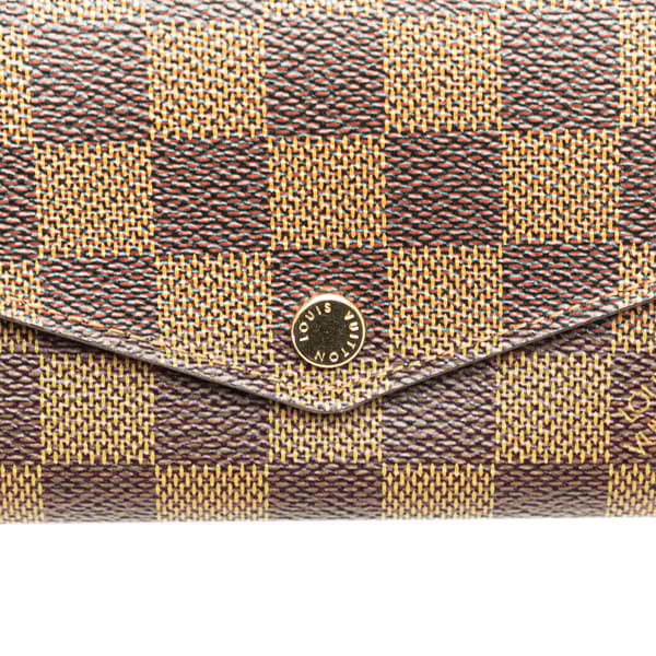Pre-owned Louis Vuitton Damier Ebene Sarah Wallet Brown