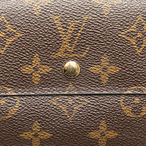 Pre-owned Louis Vuitton Monogram Portefeuille Elise Wallet Brown
