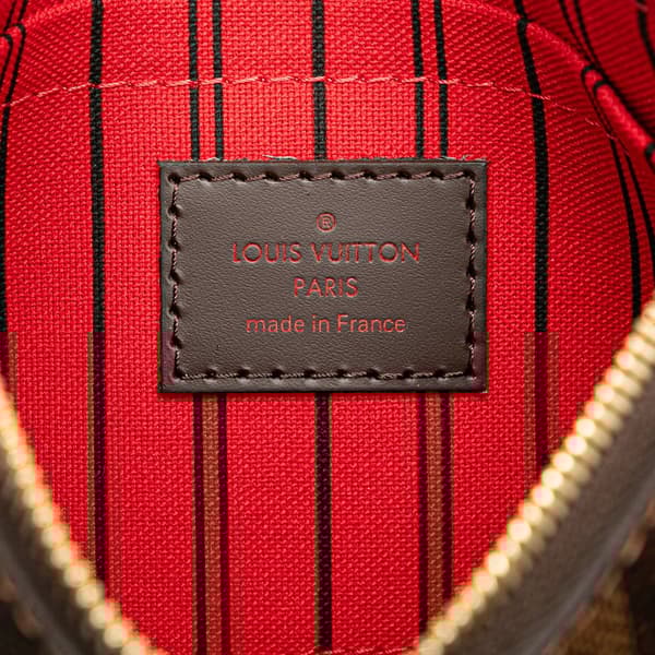 Pre-owned Louis Vuitton Damier Ebene Neverfull Pouch Brown