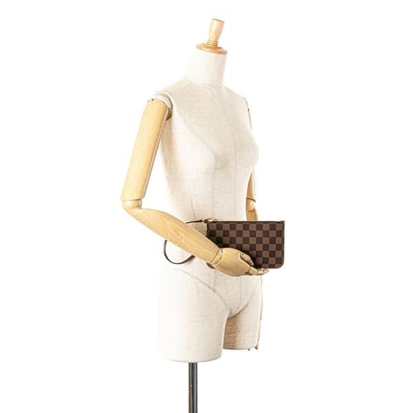Pre-owned Louis Vuitton Damier Ebene Neverfull Pouch Brown