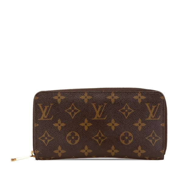 Pre-owned Louis Vuitton Monogram Zippy Long Wallet Brown