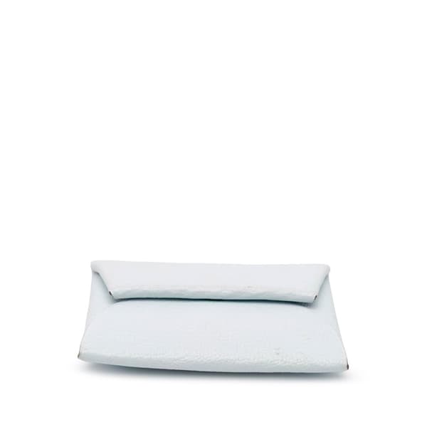 Pre-owned Hermès Chevre Mysore Bastia Coin Pouch White