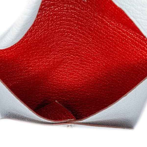 Pre-owned Hermès Chevre Mysore Bastia Coin Pouch White