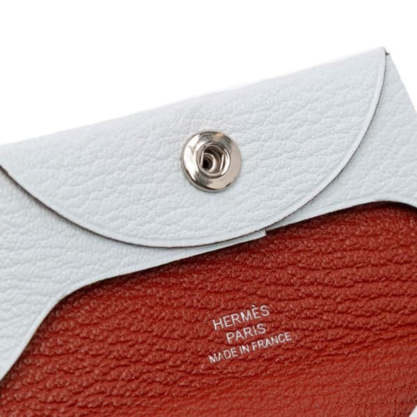 Pre-owned Hermès Chevre Mysore Bastia Coin Pouch White