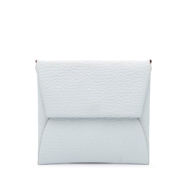 Pre-owned Hermès Chevre Mysore Bastia Coin Pouch White
