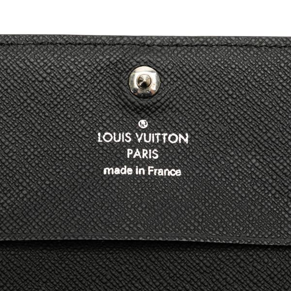 Pre-owned Louis Vuitton Taiga Enveloppe Carte De Visite Black