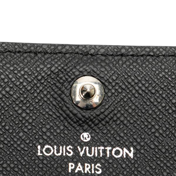 Pre-owned Louis Vuitton Taiga Enveloppe Carte De Visite Black