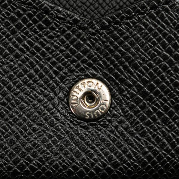 Pre-owned Louis Vuitton Taiga Enveloppe Carte De Visite Black