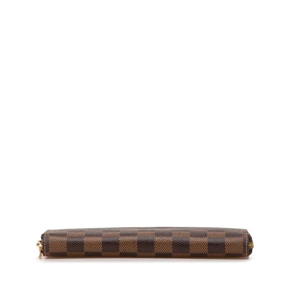 Pre-owned Louis Vuitton Damier Ebene Zippy Long Wallet Brown