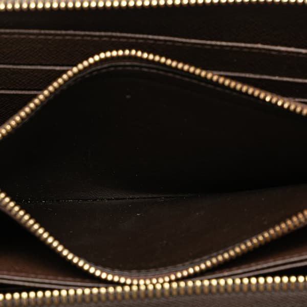 Pre-owned Louis Vuitton Damier Ebene Zippy Long Wallet Brown
