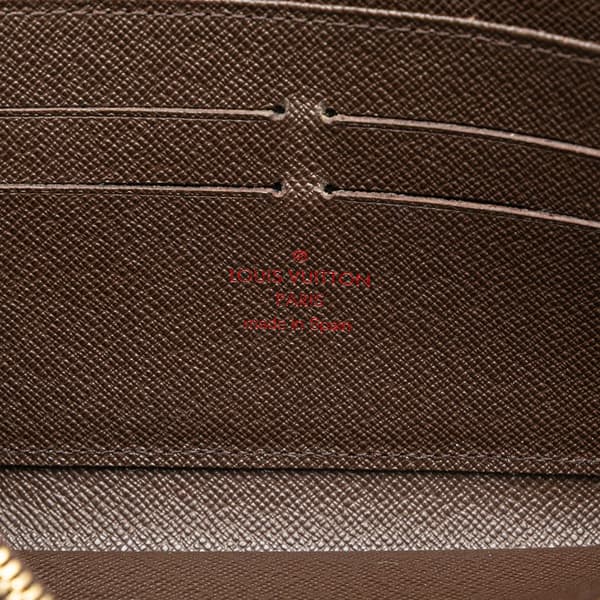 Pre-owned Louis Vuitton Damier Ebene Zippy Long Wallet Brown