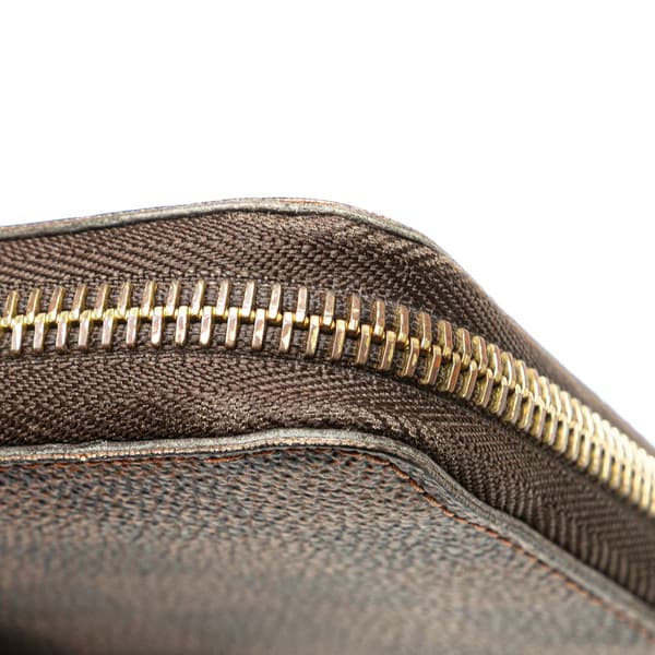 Pre-owned Louis Vuitton Damier Ebene Zippy Long Wallet Brown