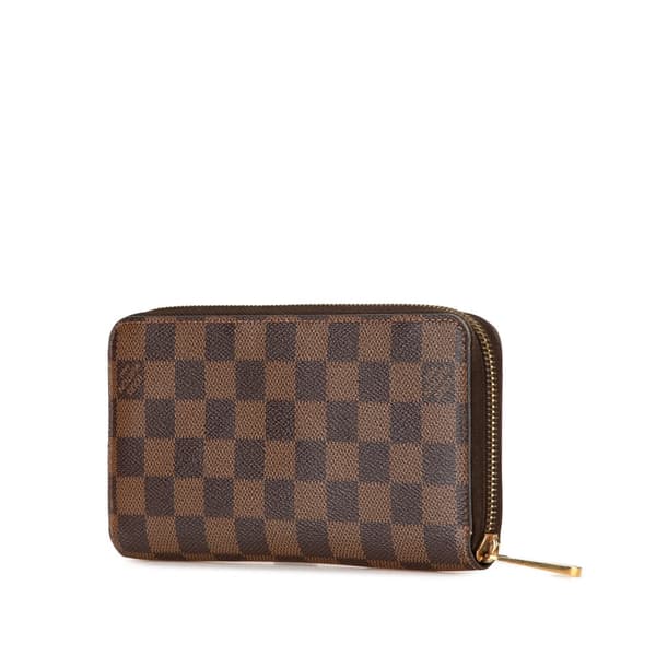 Pre-owned Louis Vuitton Damier Ebene Zippy Long Wallet Brown