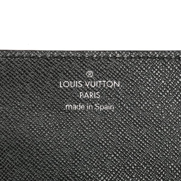 Pre-owned Louis Vuitton Taiga Business Card Holder Black