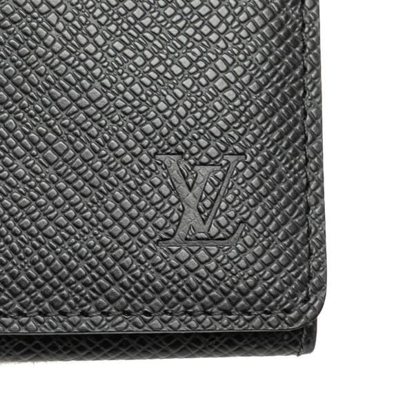 Pre-owned Louis Vuitton Taiga Business Card Holder Black