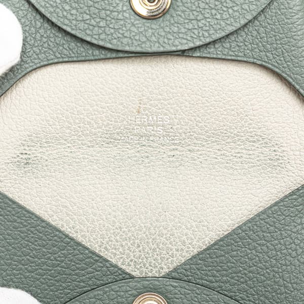 Pre-owned Hermès Evercolor Bastia Coin Pouch Gray