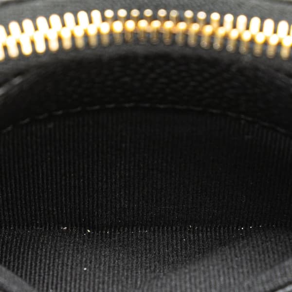 Pre-owned Chanel CC Quilted Caviar Zip Coin Purse Black