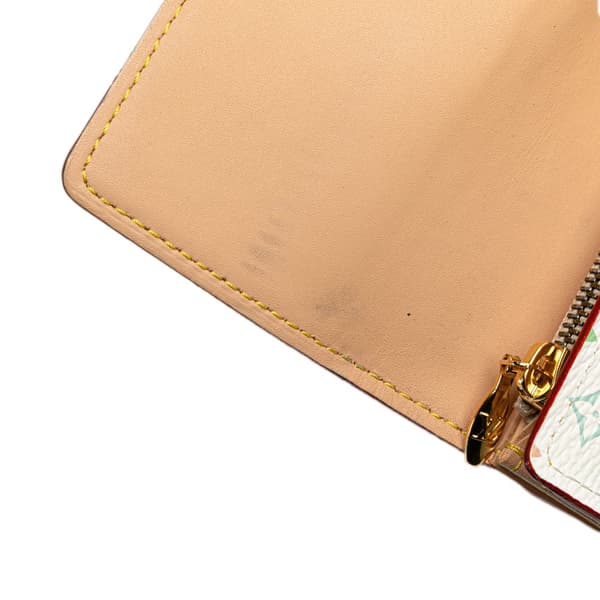 Pre-owned Louis Vuitton Monogram Multicolore Sarah Long Wallet White