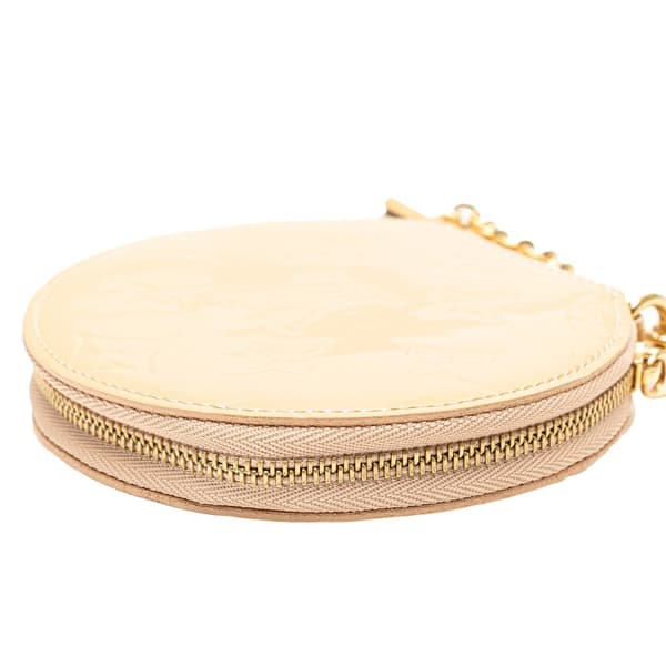 Pre-owned Louis Vuitton Monogram Vernis Round Coin Pouch Brown
