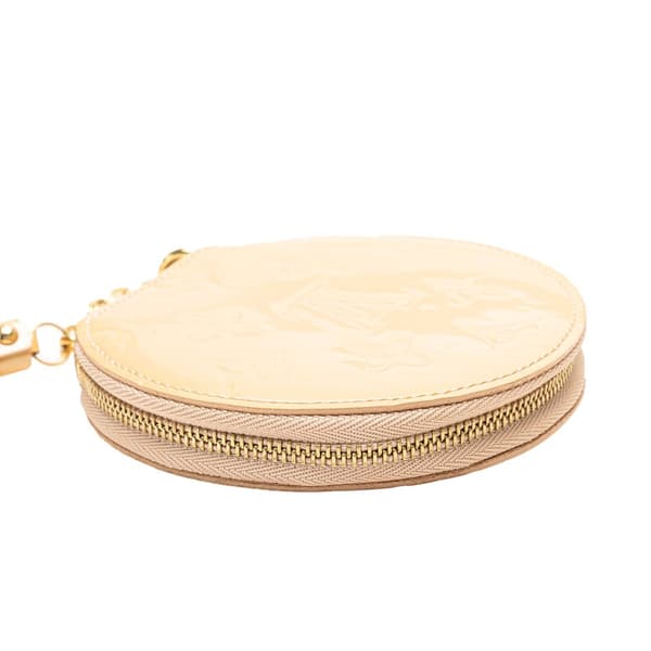 Pre-owned Louis Vuitton Monogram Vernis Round Coin Pouch Brown