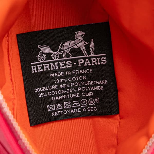 Pre-owned Hermès Mini Toile Bolide Case Pink