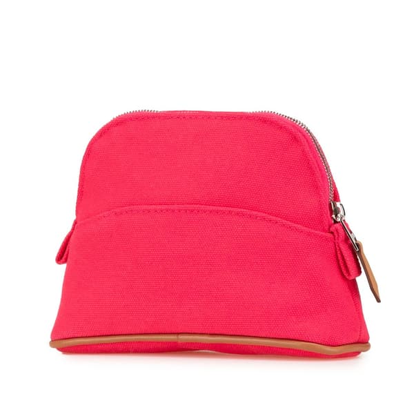 Pre-owned Hermès Mini Toile Bolide Case Pink