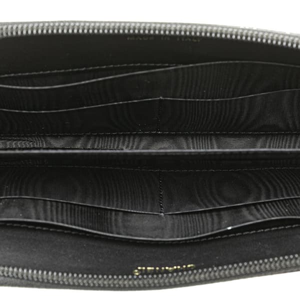 Pre-owned Chanel CC Caviar Zip Around Wallet Black