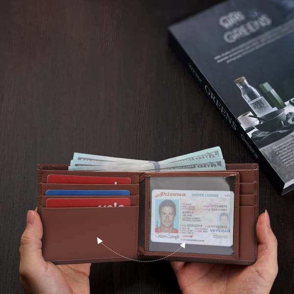 INF Ohut kaksikertainen lompakko miehille, RFID-lompakko