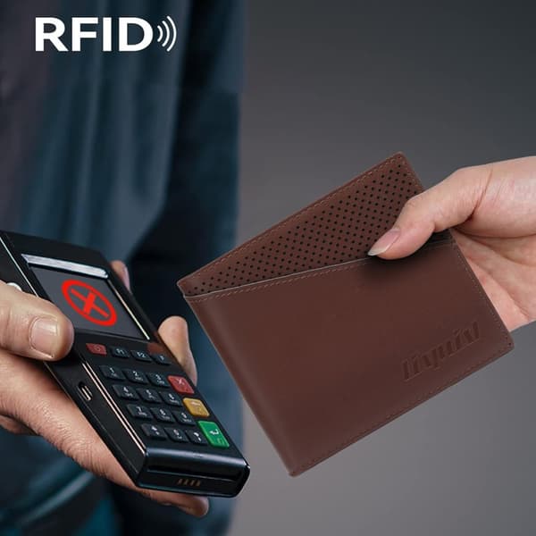 INF Ohut kaksikertainen lompakko miehille, RFID-lompakko