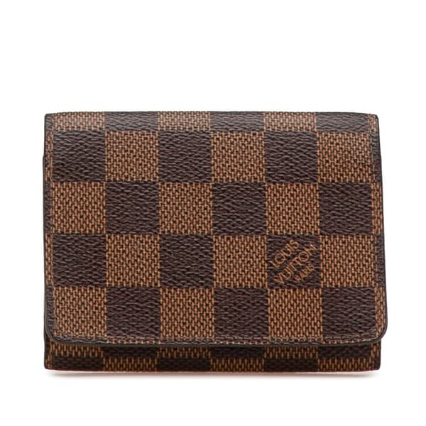 Pre-owned Louis Vuitton Damier Ebene Business Card Holder Brown