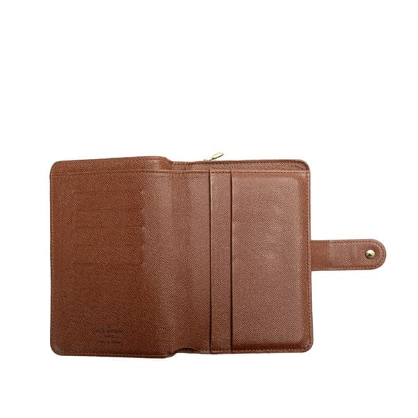 Pre-owned Louis Vuitton Monogram Porte Papier Zipped Wallet Brown
