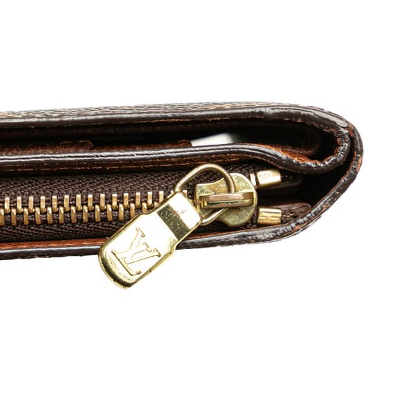 Pre-owned Louis Vuitton Monogram Porte Papier Zipped Wallet Brown