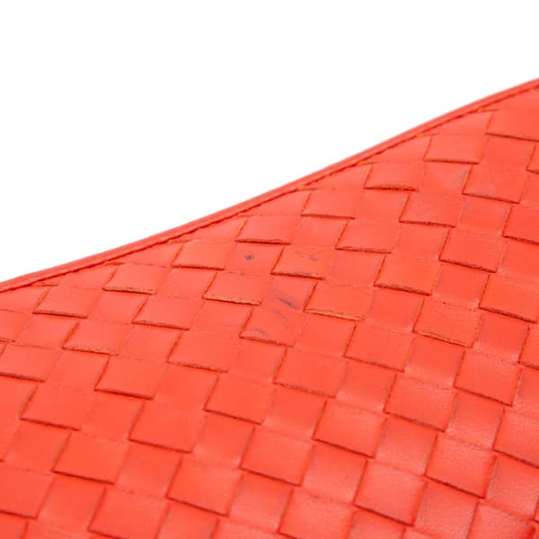 Pre-owned Bottega Veneta Nappa Intrecciato Zip Around Long Wallet Orange