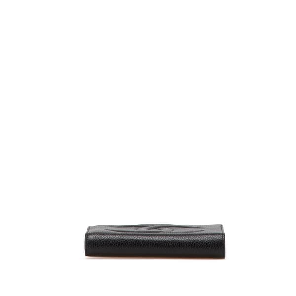 Pre-owned Chanel CC Caviar French Small Wallet Black